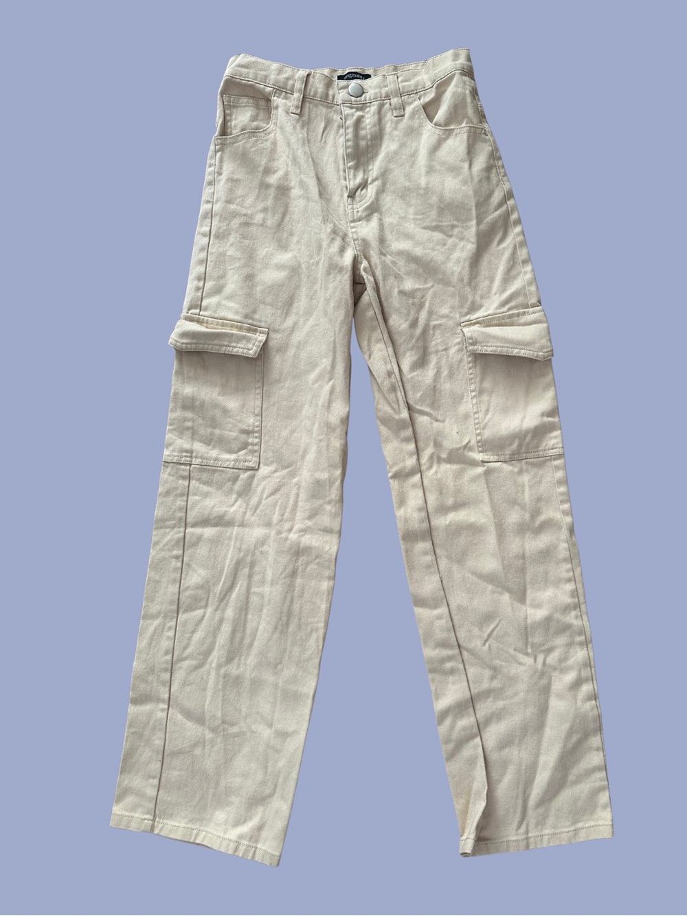ORIGINALITY Twill Cream Cargo Pants $24 SIZE MEDIUM (GIRL'S) Beige Light Belt
